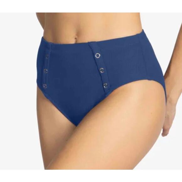 Robin Piccone Lapis Amy High Waist Bikini Bottom M NWT - Picture 1 of 2